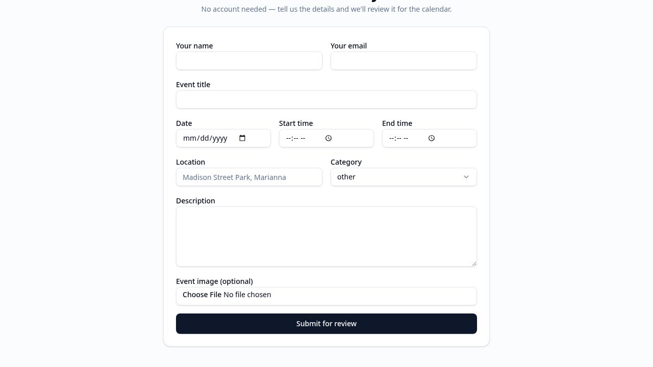 Submission form