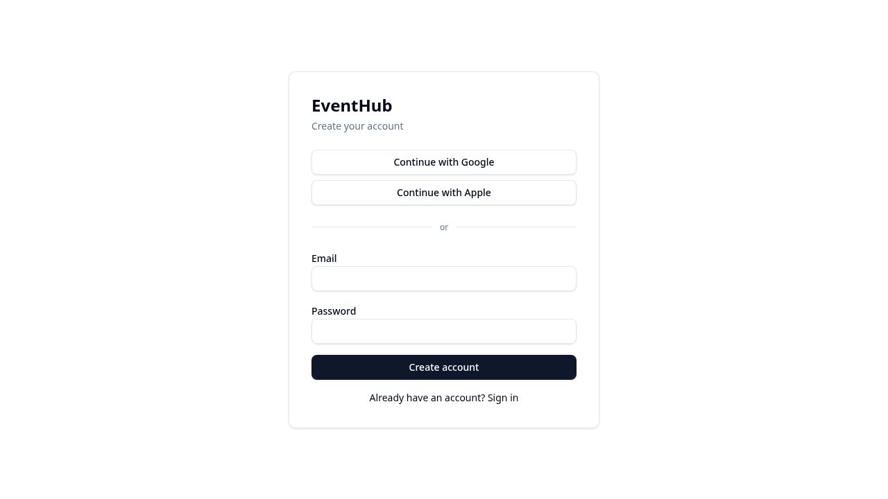 Create account