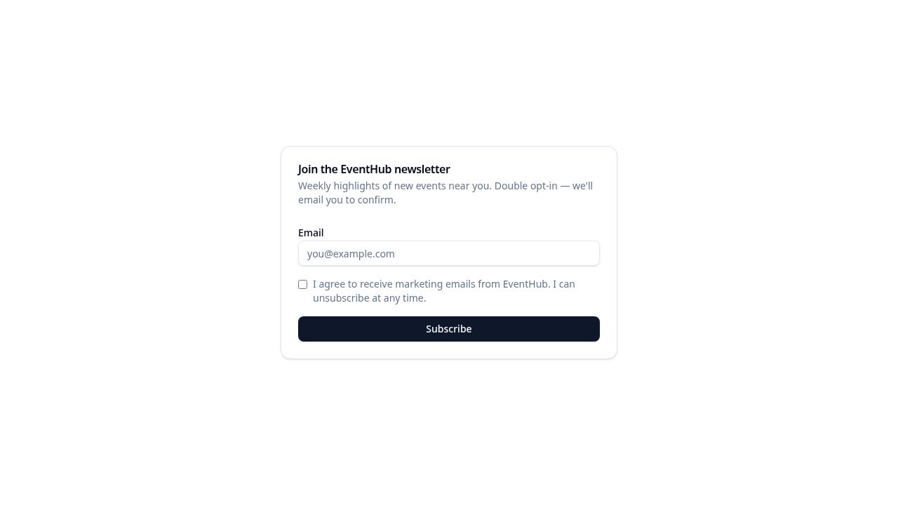 Newsletter opt-in